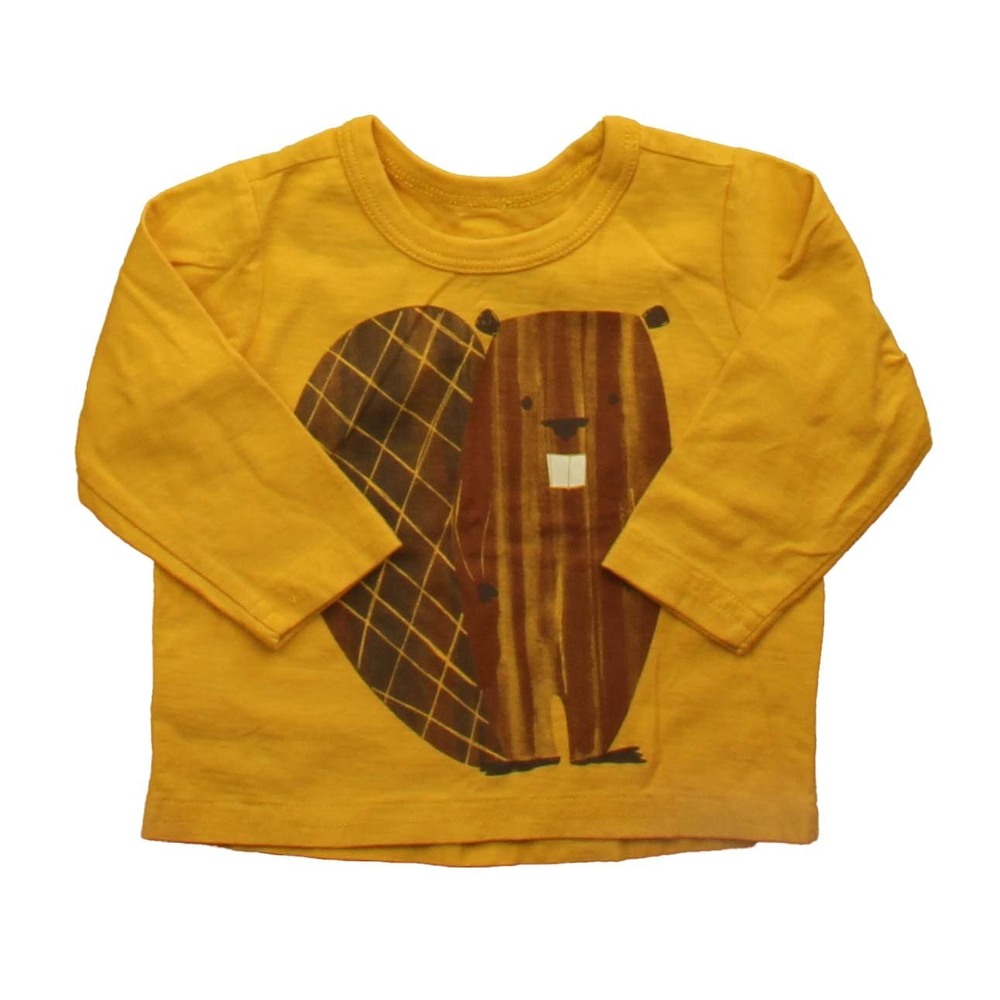 Tea Boys Yellow | Beaver Long Sleeve T-Shirt size: 3-6 Months